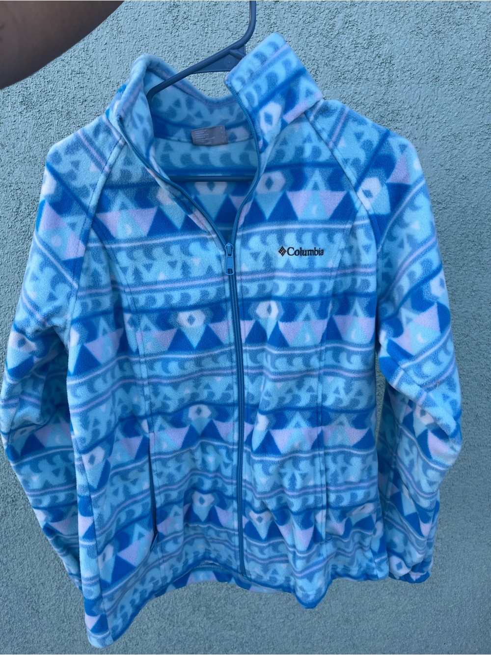 Columbia Blue Patterned Fleece Jacket